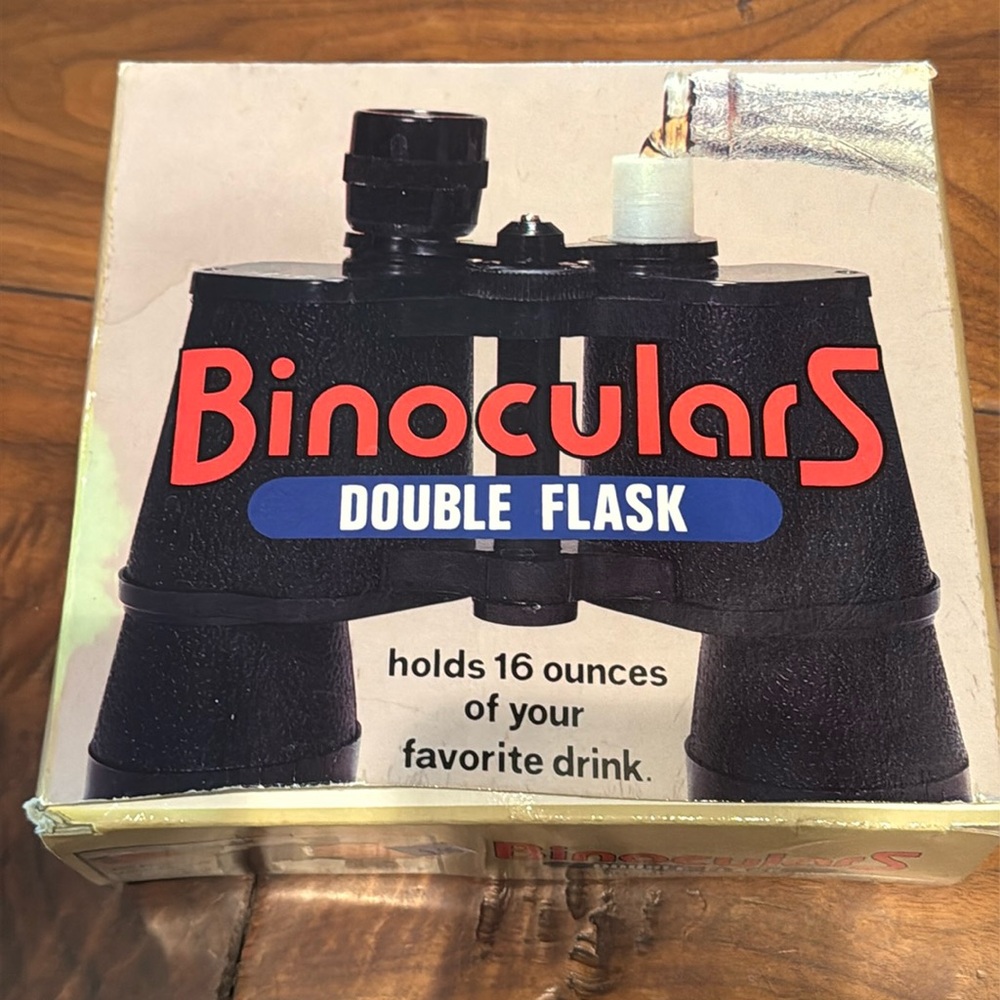 Collins Brothers Double Flask 16oz Binoculars hide a drink